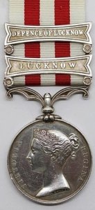 Indian Mutiny Medal, with clasps 'Defence of Lucknow' and 'Lucknow'