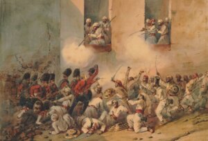 The 78th Highlanders at the taking of Sucunderabagh